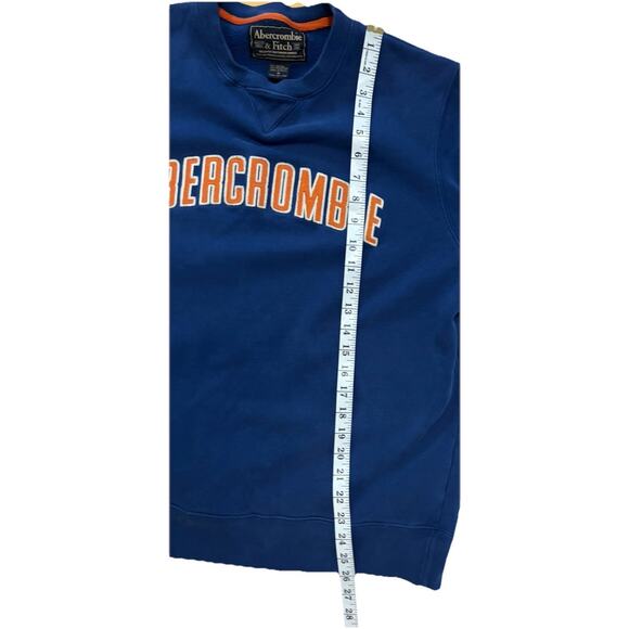 Vintage Blue And Orange Abercrombie & Fitch Spell Out Embroidered Sweatshirt Med - Picture 6 of 7